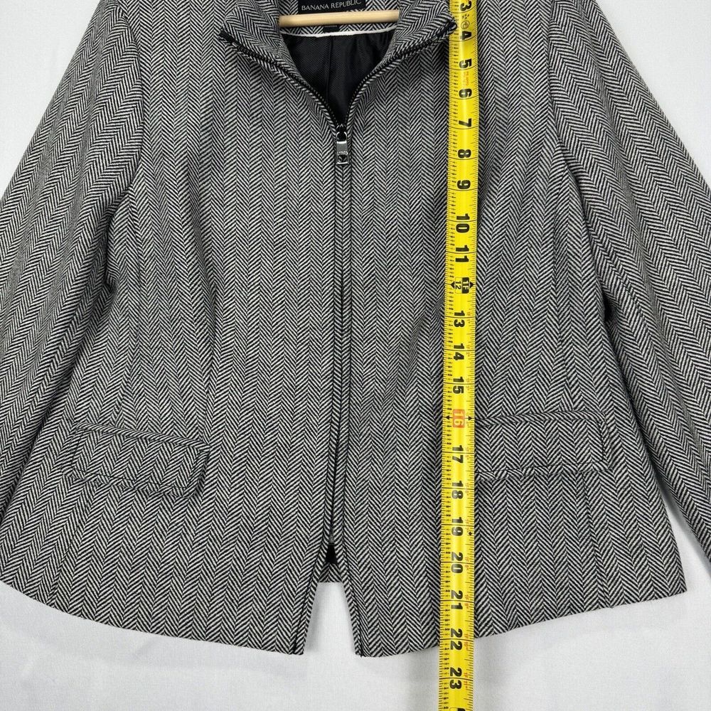 Banana Republic Wool Blend Twill Jacket Womens Petite Size 10 Zip Dress Jacket - Picture 13 of 14